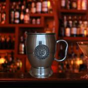 Silver Coloured Tankard with Pewter Base and Irish Designs