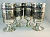 Mullingar Pewter Goblets depicting Letters from the Book of Kells