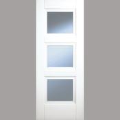 Franklin 3 Panel Clear Glazed Primed Door image