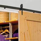 2M 100KG Loft Black Sliding Door Rail KIT image