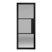 Seattle 3 Lite Reeded Glass Black Primed Door image