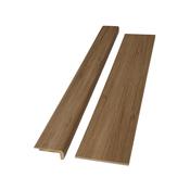 Light Oak Wood Grain Top Step Transition Stair Nose &amp;amp; Riser