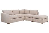 Aimee Cream Fabric Corner Sofa - Right Hand Facing with Footstool image
