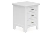Alaska White 3 Drawer Bedside Table