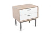 Alba White 2 Drawer Bedside Table