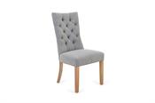 Bellini Grey Fabric Dining Chair Natural Oak Leg image