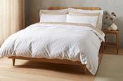 Bianca Waffle Cotton Circle Super King Duvet Set White
