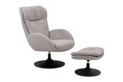 Blake Grey Fabric Armchair &amp; Footstool image