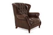 Cambridge Brown Leather Buttoned Armchair image