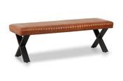 Carlin Brown Leather Bench