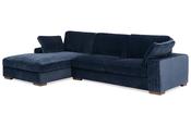 Casa Navy Fabric 2 Seater Chaise Sofa - Left Hand Facing image