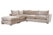Chicago Cream Fabric  LHF Corner Sofa with Stool image