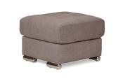 Dove Grey Linen Fabric Footstool-Outlet