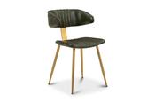 Bronx Green Leather Dining Chair