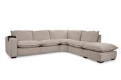 Empress Cream Fabric RHF Electric Recliner Corner Sofa with Tray image