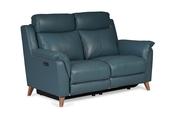 Fontella Blue Leather 2 Seater Electric Recliner Sofa image