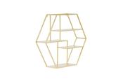 Hexagonal Metal Shelf Gold 80cm image