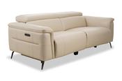 Horizon Cream Leather 3 Seater Electric Recliner with Head Tilt image
