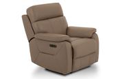 Hugo Taupe Leather Electric Recliner Armchair image