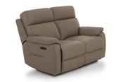 Hugo Taupe Leather Electric Recliner Sofa - 2 Seater image