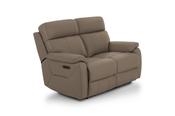 Hugo Taupe Leather Electric Recliner Sofa - 2 Seater image