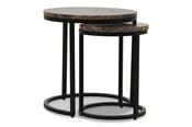 Industrial Round Nest of Tables Brown Marble image