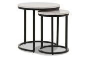 Industrial Round Nest of Tables White Marble