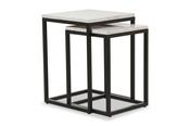 Industrial Square Nest of Tables White Marble