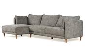 Isabella Charcoal Fabric Corner Sofa - Left Hand Facing