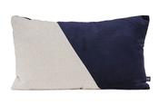 Isla Navy Diagonal Cotton Linen and Velvet 30x50cm image