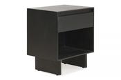 Karma Black 1 Drawer Bedside Table-Outlet