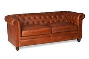 Lannister Brown Leather 3 Seater Chesterfield Sofa image