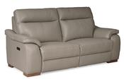 Lorenza Grey Leather 2.5 Seater Electric Head Tilt Recliner Sofa-Outlet-New Ross image