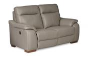 Lorenza Grey Leather 2 Seater Manual Recliner Sofa image