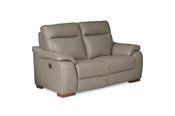 Lorenza Grey Leather 2 Seater Manual Recliner Sofa image