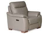 Lorenza Grey Leather Electric Head Armchair with Tilt Recliner image