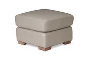 Lorenza Grey Leather Footstool