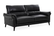 Ludlow Black Leather 3 Seater Sofa-Outlet-New Ross image