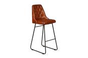 Manor Brown Leather Bar Stool Black Leg