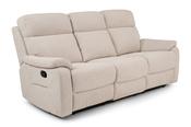 Marlow Cream Fabric Manual Recliner Sofa -3 Seater  image