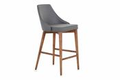 Melica Dark Grey Leather Bar Stool