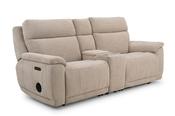 Metro Cream Fabric Electric Recliner Sofa - 3 Seater with Console image