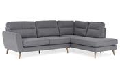 Milner Grey Fabric Corner Sofa - Right Hand Facing