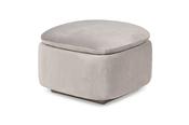 Nelson Light Grey Velvet Footstool Rocker