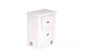 Nevada White 2 Drawer Bedside Table