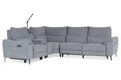 Oliveira Grey Fabric LHF Electric Recliner Corner Sofa image