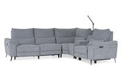 Oliveira Grey Fabric RHF Electric Recliner Corner Sofa image