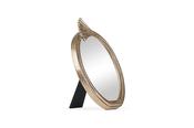 Oval Leaf Brass Table Mirror
