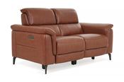 Parker Brown Leather Electric Recliner Sofa - 2 Seater with Head Tilt image