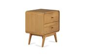 Poe Oak 2 Drawers Bedside Table image